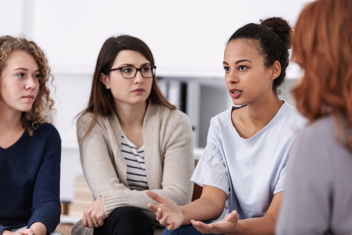 Women Sitting and Talking